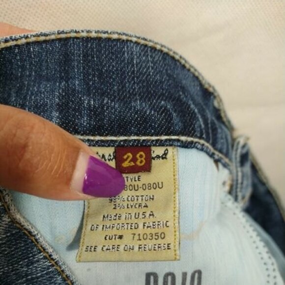7 For All Mankind DOJO Capri Cropped Jeans Women Size 28 Light Wash Rip Distress - Picture 9 of 10